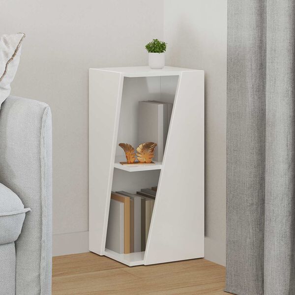 vidaXL P&oacute;łka boczna Wysoki połysk biały 33 x 32 x 70,5 cm