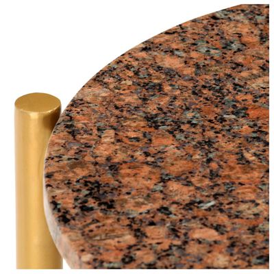 vidaXL Stolik kawowy, brązowy, 40x40x40 cm, kamień o teksturze marmuru