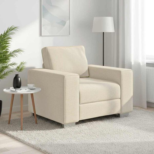 vidaXL Sofa Beżowy 100 x 80 x 82 cm Tkanina lniana