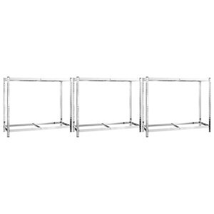 vidaXL 2-poziomowe regały na opony, 3 szt., 110x40x110 cm, stal