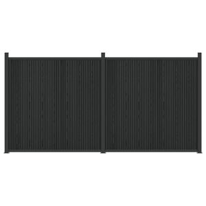 vidaXL Panel ogrodzeniowy 2 szt. 355 x 186,5 cm WPC i aluminium Czarny