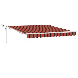 vidaXL Markiza wysuwana Pomarańczowy i brązowy 300 x 250 cm Poliester
