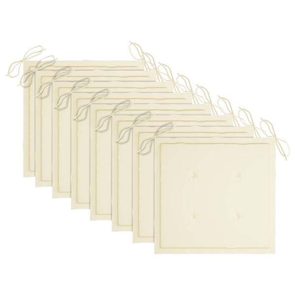 vidaXL Składane krzesła ogrodowe z poduszkami, 8 szt., drewno akacjowe