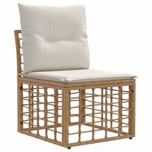 vidaXL Modularna ogrodowa sofa bez podłokietnik&oacute;w naturalny polirattan