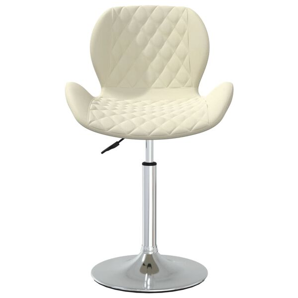 vidaXL Obrotowe krzesła stołowe, 4 szt., kremowe, obite aksamitem