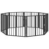 vidaXL Bramka dla psa 8 szt. Czarny 60 x 60 cm Stal ocynkowana