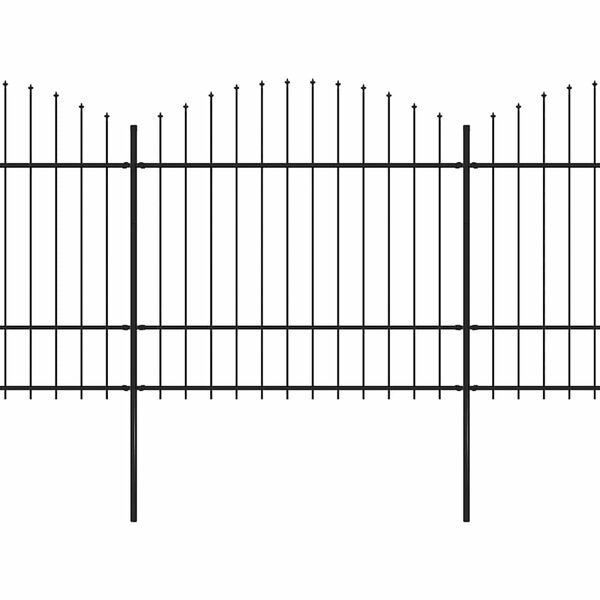 vidaXL Ogrodzenie ogrodowe z wł&oacute;cznią, stalowe, 1248 x 175 cm, czarne