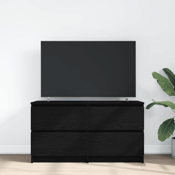 vidaXL Szafka pod TV Czarna 100x35x54 cm Drewno klejone