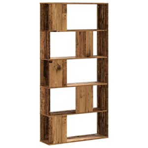vidaXL 5-poziomowy regał na książki, stare drewno, 80,5x23,5x162,5 cm