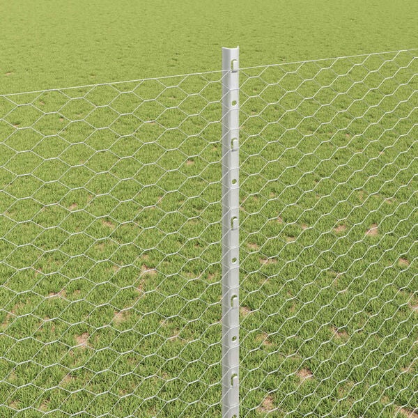 vidaXL Płot i Słup Srebrny 1,6 x 100 m Stal