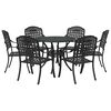 vidaXL Zestaw do jadalni w ogrodzie 7 pcs Czarny Aluminium