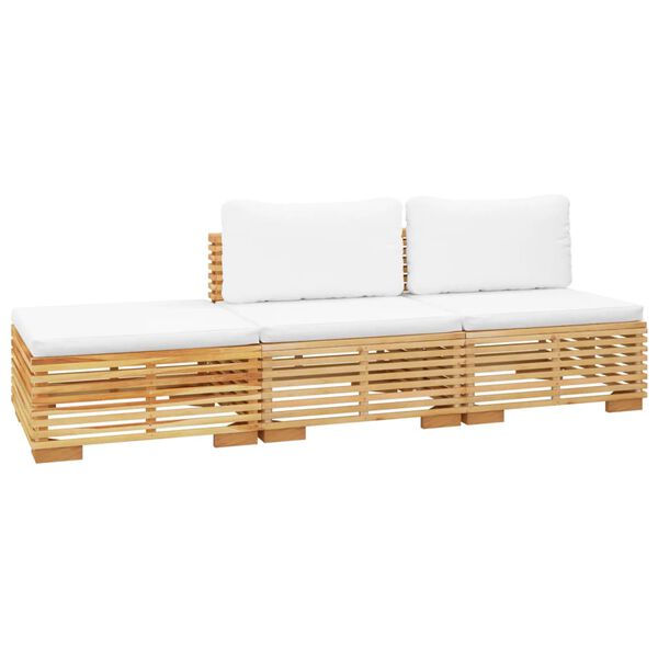 vidaXL 3-cz. zestaw wypoczynkowy do ogrodu, poduszki, drewno tekowe