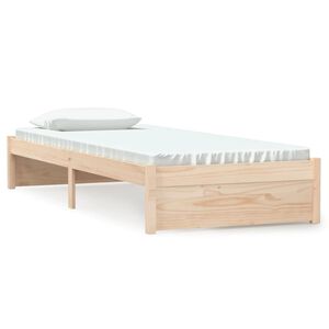 vidaXL Rama ł&oacute;żka, lite drewno, 75x190 cm, pojedyncza