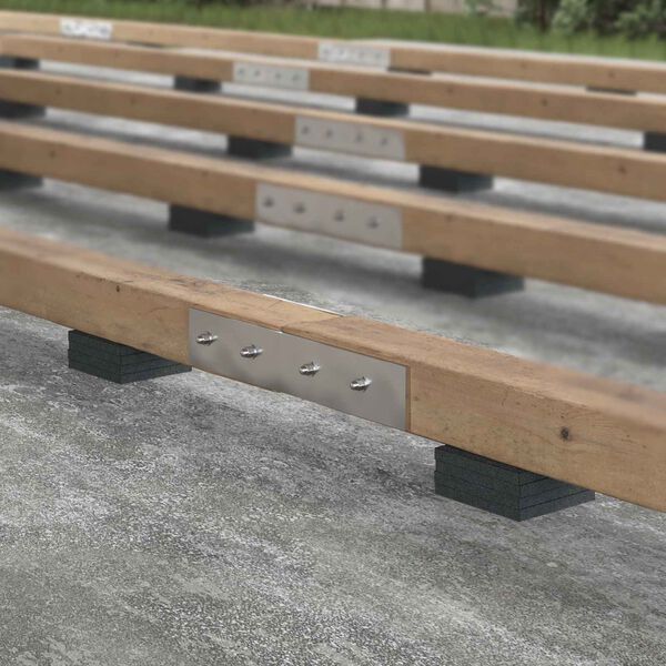 vidaXL Pad Patio z Granulatem Gumowym Czarny 9 x 9 x 1 cm Guma