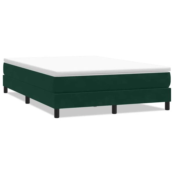 vidaXL Ł&oacute;żko typu Box Spring bez materaca Ciemnozielone 140x220 cm