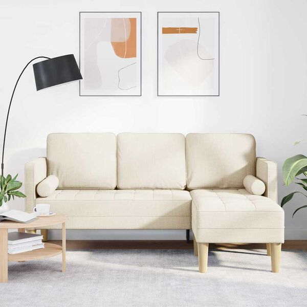 vidaXL Zestaw Sof z poduszką Pł&oacute;tno Poliester