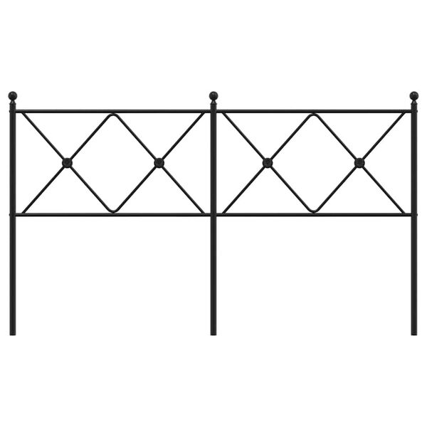 vidaXL Metalowe wymienne wezgłowie, czarne, 160 cm