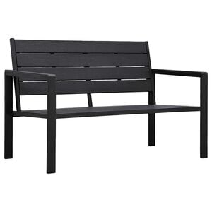 vidaXL Ławka ogrodowa, 120 cm, czarna, HDPE o wyglądzie drewna