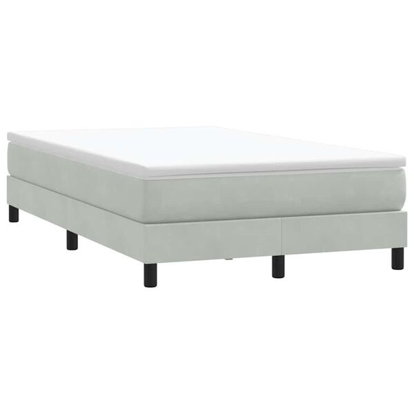 vidaXL Łóżko Box Spring bez materaca Jasnoszary 120x210 cm Aksamit