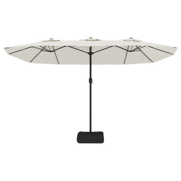 vidaXL Podwójny parasol ogrodowy, piaskowa biel, 449x265 cm