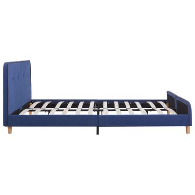 vidaXL Rama łóżka, niebieska, tapicerowana tkaniną, 180 x 200 cm