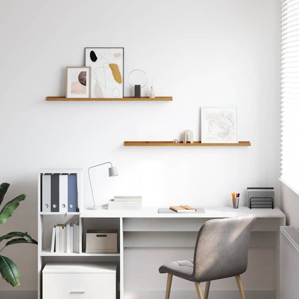 vidaXL P&oacute;łka ścienna z p&oacute;łką 2 pcs Beżowy 100 x 9 x 3 cm