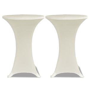 vidaXL Obrus na st&oacute;ł barowy &Oslash; 60 cm kremowy rozciągany 2 szt