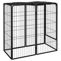 vidaXL Kojec dla psa, 6 paneli, czarny, 50x100 cm, stalowy