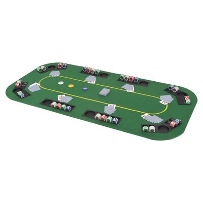 vidaXL Składany blat do pokera dla 8 graczy, prostokątny, zielony