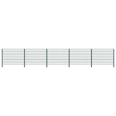 vidaXL Panel ogrodzeniowy ze słupkami, żelazny, 8,5 x 1,2 m, zielony