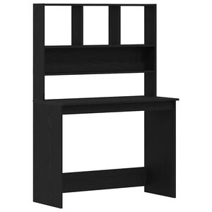 vidaXL Biurko z p&oacute;łkami, czarny dąb, 102x45x148 cm