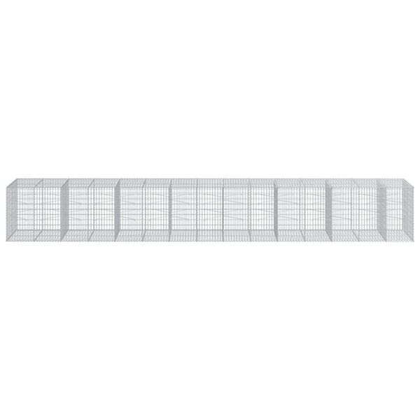 vidaXL Kosz gabionowy z pokrywą, 750x100x100 cm, galwanizowane żelazo