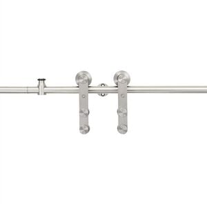 vidaXL System do mocowania drzwi przesuwnych, 183 cm, stal, srebrny