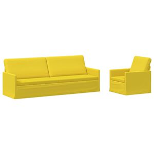 vidaXL Zestaw Sof 2 pcs Jasnoż&oacute;łty tkanina