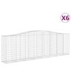 vidaXL Kosze gabionowe, 6 szt, 400x50x120/140 cm, galwanizowane żelazo