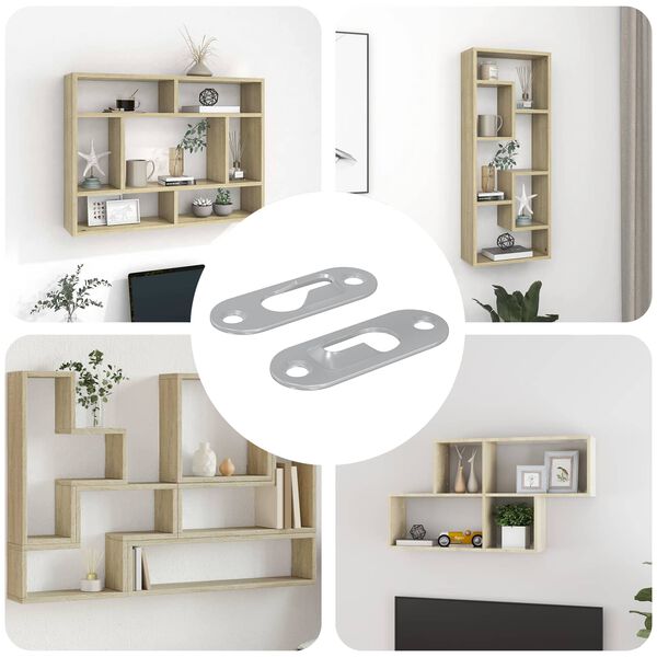 vidaXL Wieszak na otw&oacute;r 2 pcs Srebrny 45 x 16 x 3.5 mm Żelazo