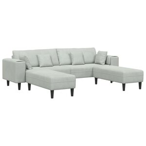 vidaXL Sofa 3 szt. Jasnoszary Aksamit