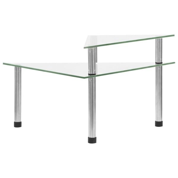 vidaXL Półka kuchenna, przezroczysta, 49,5x35x19 cm, szkło hartowane