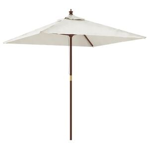 vidaXL Parasol ogrodowy na drewnianym słupku, piaskowy, 198x198x231 cm