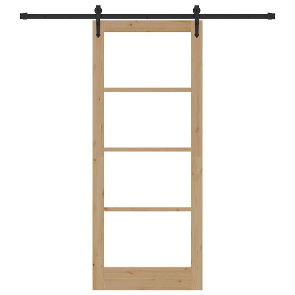 vidaXL Drzwi przesuwne Naturalny i czarny 86 x 211 cm