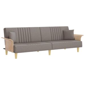 vidaXL Rozkładana kanapa z podłokietnikami, kolor taupe, obita tkaniną