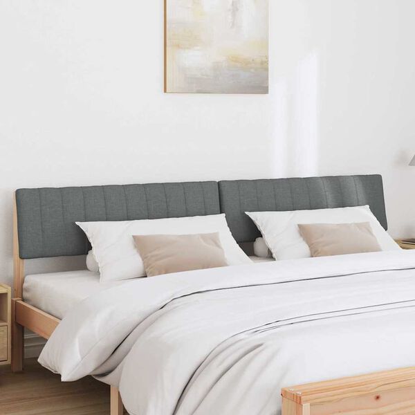 vidaXL Tapicerowane wezgłowie Ciemnoszary 200 cm Lite drewno sosnowe