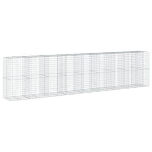 vidaXL Kosz gabionowy z pokrywą, 850x100x200 cm, galwanizowane żelazo