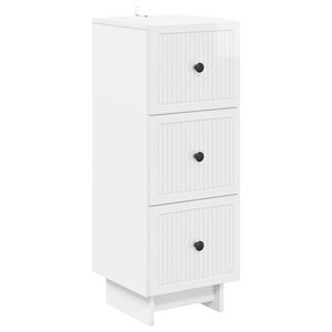 vidaXL Szafka z Szufladami Biały wysoki połysk 33 x 34,5 x 90 cm
