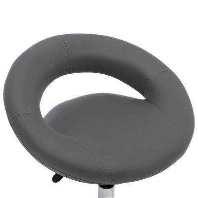 vidaXL Krzesło robocze na kółkach, szare, sztuczna skóra