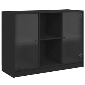 vidaXL Szafka, czarna, 102x37x75,5 cm, materiał drewnopochodny