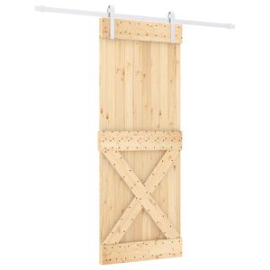 vidaXL Drzwi przesuwne Naturalne i białe 80 x 210 cm