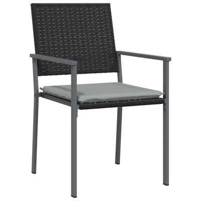 vidaXL Krzesła ogrodowe z poduszkami, 2 szt., czarne, 54x62,5x89 cm