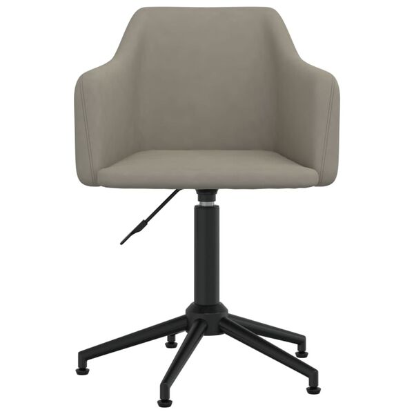 vidaXL Obrotowe krzesła stołowe, 2 szt., jasnoszare, obite aksamitem