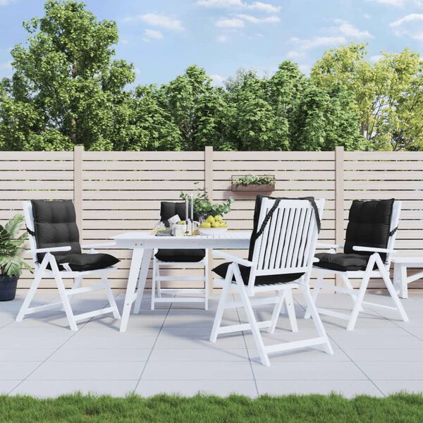 vidaXL Poduszki na krzesła z niskim oparciem, 4 szt., czarne